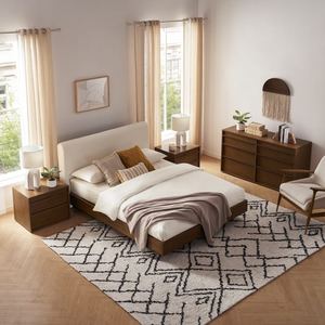 กรอบไม้สักมะฮอกกานีที่ทันสมัยและเรียบง่ายเฟอร์นิเจอร์ไม้สำหรับห้องนอนสำหรับโรงแรมและวิลล่า-170119 - Product Image 6