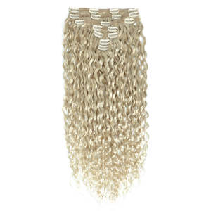 Extensions de cheveux à clipser 3B # Blond Platine 60A - Cheveux Humains Brésiliens 100% Vierge Remy, Doux et d'Aspect Naturel - Product Image 1