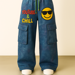 กางเกงขากว้างสำหรับวัยรุ่นอินเทรนด์ |   การฟอกสีด้วยกรด / การฟอกสีด้วยหิน |   งานพิมพ์ลาย, งานปักคริสตัล, หรืองานปักลายแบบแปะ |   ผู้ผลิต OEM, ขั้นต่ำในการสั่งซื้อน้อย - Product Image 4