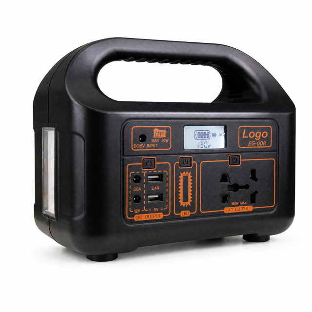Portable Rechargeable Power Station 150W Cylindrical Lifepo4 Cells Portable Power Bank Station Solar Power Generator