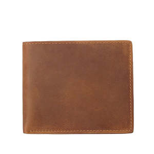 Custom Brown Full Grain Genuine Leather Short <b>Wallet</b> Men Pure Leather Bifold Cardholder Purse <b>Cash</b> <b>Wallet</b> for Man Breathable - Product Image 5