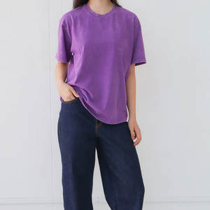 Camisetas Oversize de Mujer con Lavado Ácido, Ecológicas, de Corte Holgado, Casuales, de Verano, a la Moda, Estilo Urbano, 100% Algodón, de Secado Rápido - Product Image 5