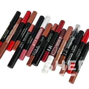 Pensil rias lipstik Matte beludru, pena lipstik Matte tahan air, krayon Bibir tahan lama, pensil lipstik lembut krem