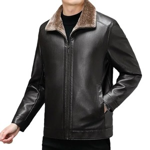 Veste de Moto en Cuir pour Hommes, Manteau Court à Revers en PU, Coupe-Vent, avec Fermeture Éclair, Nouveau, Automne - Product Image 3