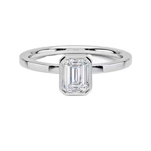 Bijoux de mariage Bague de fiançailles Bague solitaire en argent sterling 925 Bague en diamant Moissanite couleur VVS certifiée Gra taille émeraude - Product Image 3