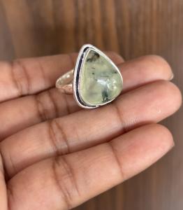 La mayoría de las tendencias 925 anillos de piedras preciosas de Prehnita de plata esterlina piedras preciosas originales joyería de moda para mujer precio de fábrica - Product Image 2