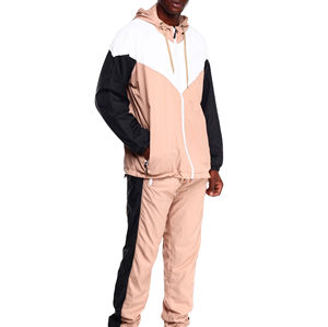 Custom Full <b>Zip</b> Windbreaker Tracksuit for Men Breathable Lightweight Woven Nylon <b>Hooded</b> with Windproof Set 2026 - Product Image 3