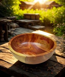 Bol d'ustensiles de cuisine en bois Produits à forte demande Vente en gros Bols de cuisine en acacia en bois respectueux de l'environnement Vaisselle Bol à lattes en bois - Product Image 1