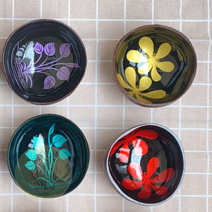 Tazón de Cáscara de Coco Lacado, Ecológico, Hecho a Mano, con Diseño Floral, Color Personalizable, Precio de Fábrica, Artesanía Binh Minh - Product Image 3