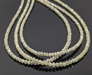 Cuentas de diamantes amarillos, cuentas de Rondelle facetadas de diamantes amarillos naturales, collar de diamantes, joyería personalizada AAA + cuentas impresionantes - Product Image 3