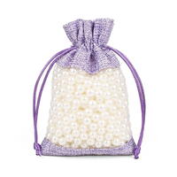 Pochettes à bijoux en toile de jute avec cordon de serrage et fenêtre transparente, sacs cadeaux multi-usages pour Noël, mariage, cosmétiques, collations, faveurs de fête