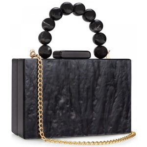 Women's Resin Clutch Bag with Modern Design Square <b>Purse</b> and Chain Decorations Hand Bags in All Colors for Special Occasions - Product Image 2