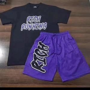 Customized 100% Cotton Men's 2-Piece Mesh <b>Shorts</b> and <b>Shirt</b> <b>Set</b> Plus Size Lightweight Seamless Knee Length - Product Image 2