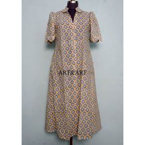 เดรสใหม่สไตล์อินเดียหวานๆ โบโฮลำลอง เหมาะสำหรับงานปาร์ตี้ริมชายหาด ชุดเดรสผู้หญิงสำหรับฤดูร้อน ใส่สบายทุกวัน ทรงเอไลน์ ความยาวปานกลาง ผ้าฝ้าย 100% - Product Image 3