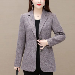 Mujeres abrigo de doble botonadura Blazer prendas de vestir exteriores moda todo-fósforo calle manga corta diseño profesional Casual elegante trabajo de oficina - Product Image 1