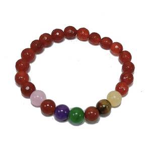 Pulsera de cristal Sevan Chakra cuentas redondas facetadas 8mm piedra cristal piedra preciosa joyería de moda hombres y mujeres regalo energía - Product Image 6