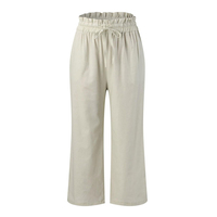 Pantalones de Lona para Mujer, Corte Regular, Cintura Elástica, Corte Recto, Secado Rápido, Transpirables, Resistentes al Viento, Poliéster/Algodón, para Invierno