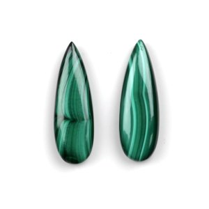 Haute qualité 10x25mm Malachite naturelle pierres précieuses en vrac haute polie longue forme de poire Briolette Quartz vert pour la fabrication de bijoux - Product Image 3