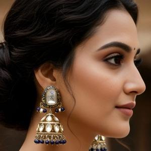 Pendientes de Moda con Acabado Dorado de la Mejor Calidad con Piedras de Circonita Cúbica para Mujeres y Niñas para Bodas y Fiestas - Product Image 1