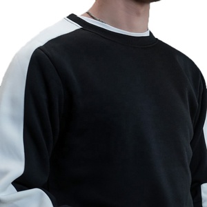2026 <b>Men</b> Black & <b>White</b> Color Blocking Crew Neck <b>Sweatshirt</b> Raglan Sleeve Knitted Pullover Casual Autumn Wear Regular Fit - Product Image 6