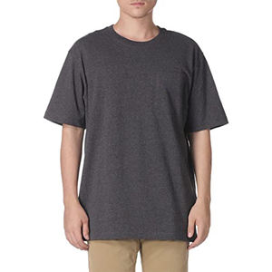 Camiseta de Jersey Transpirable para Hombre, Cuello Redondo, Color Sólido, Ropa al por Mayor para Exportación, Camiseta de Algodón de Corte Holgado para Hombre, Estilo Limpio y Sencillo - Product Image 2