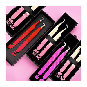 Juego de pinzas para extensión de pestañas de color dorado de plasma de alta calidad, agarre perfecto, mango de diamante de acero inoxidable - Product Image 6