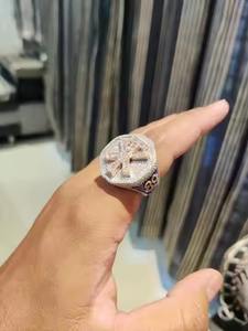 Bague de fiançailles et de mariage pour hommes en plaqué or massif 14Kt d'excellente qualité - Product Image 5