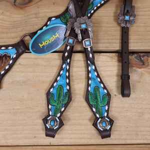 Ensemble de harnais western, têtière, harnais de poitrail, rênes pour selle western, cuir durable de haute qualité, équipement équestre complet, parfait - Product Image 6