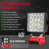 Lampe de travail sans fil 60W 6000lm IP65 compatible avec la batterie Milwaukee 18V, protection contre les basses tensions