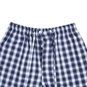 Navy Check Cross Pocket Woven <b>Pajama</b> 100% Cotton Soft Lounge Pants Comfortable Sleepwear with Drawstring Waist Side Pockets - Product Image 5
