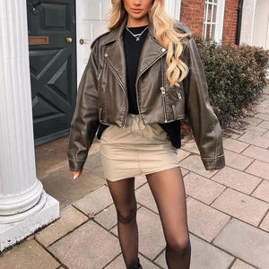 Vêtements en cuir pour femmes, mode streetwear, veste pour femmes, vestes grandes tailles, vêtements pour femmes - Product Image 4