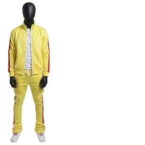 Conjunto Deportivo Personalizado de Algodón para Hombre, Chaqueta con Cierre y Pantalones Deportivos Transpirables para Invierno, Dos Piezas, Corte Ajustado con Franjas Laterales - Product Image 6