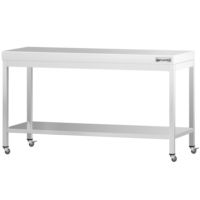 Table de centre commerciale en acier inoxydable PREMIUM - 1800x700mm - avec étagère inférieure