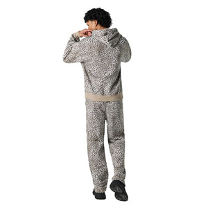 Survêtement d'hiver en polaire à capuche pour hommes-Ensemble 2 pièces 100% coton respirant Sportswear - Product Image 2