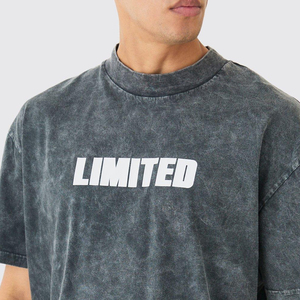 New Arrival <b>Drop</b> Shoulder Oversized Men Casual T Shirts Breathable Lightweight Eco Friendly Men <b>Acid</b> Wash T Shirts - Product Image 3