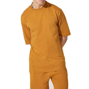 Conjunto de Camiseta y Pantalones Cortos para Hombre, Diseño Transpirable, Corte Cuadrado, Hombros Caídos, 100% Algodón Jersey, Liso, Cómodo - Product Image 4