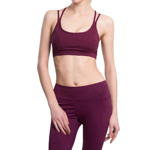 Sibrin Premium Women's Sports <b>Bras</b> Medium Support Breathable <b>Padded</b> Racerback Custom Spandex/Nylon Seamless Workout Running Gym - Product Image 2