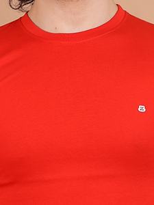 Premium 100% algodón cuello redondo media manga camiseta Venta caliente en rojo Casual Smart-Casual Everyday Wear 260 gramos Peso de la tela - Product Image 3