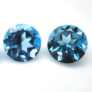 พลอยบุษราคัมสีฟ้าสวิสที่งดงาม6มม. ถึง10มม. ทรงกลมหลวมมีค่าสวิสสีฟ้าบุษราคัมตัดเหลี่ยมเพชรพลอยของขวัญสำหรับเธอ - Product Image 1