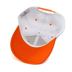 Custom Logo Hot Style Fashion Popular Old English Letter Embroidered Curved Bill <b>Cap</b> Two Toned White Orange <b>Baseball</b> <b>Caps</b> - Product Image 2