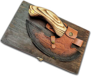 Cortador de Pizza forjado a mano vikingo auténtico, hacha pequeña para acampar, Funda de cuero de grado Industrial hecha a mano para una experiencia auténtica - Product Image 2