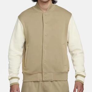 Chaquetas universitarias de lana para hombre, chaqueta de béisbol universitaria de diseño personalizado para hombre, chaqueta de béisbol con mangas de cuero de invierno de lana 100% - Product Image 1