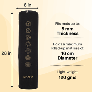 Sac bleu marine pour tapis de yoga Style classique avec fermeture éclair et sangle réglable - Product Image 5