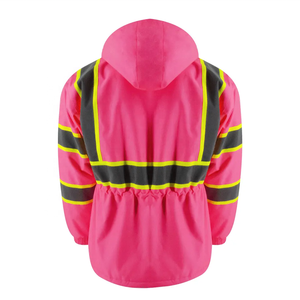 Chaqueta de Invierno de Seguridad Reflectante de Alta Visibilidad, de Poliéster de Primera Calidad, con Capucha Oculta, Acolchada e Impermeable - Product Image 3