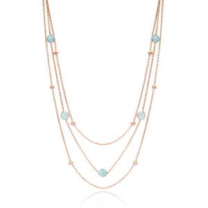 Collier à couches de pierre aigue-marine 925 bijoux en argent sterling en gros fabriqués à la main - Product Image 1