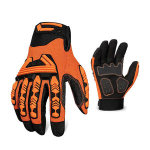 Guantes de seguridad de algodón con protección TPR Guantes de conductor de cuero de alto impacto Guantes DE TRABAJO resistentes para hombres - Product Image 1