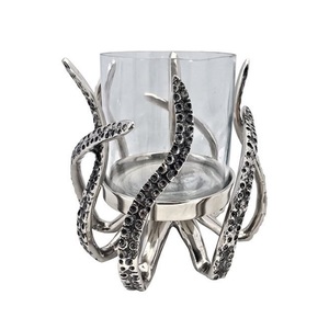 Silver Metal <b>Hurricane</b> <b>Candle</b> Holder-Heat Resistant & Eco-Friendly Handmade Wedding Home Decor 23H X 16 Dia cm Customized Logo - Product Image 2