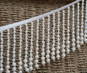 Ribete de Cuentas Blancas, Borla de Cuentas, Ribete de Flecos con Cuentas, Ribete de Encaje de Perlas para Cortinas, Disfraces de Danza, Decoración de Vestidos - Product Image 3