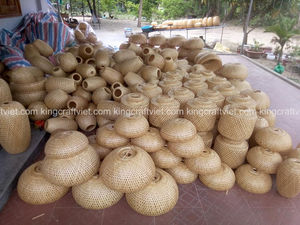 โคมไฟไม้ไผ่โบราณสำหรับเพดานโคมไฟงานฝีมือทรงกลมสไตล์ฝรั่งเศสสำหรับห้องนั่งเล่นของตกแต่งบ้าน - Product Image 5