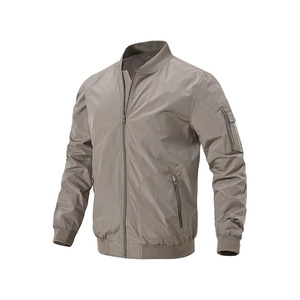 Blouson bombardier léger décontracté printemps automne coupe-vent manteau zippé avec poche - Product Image 3